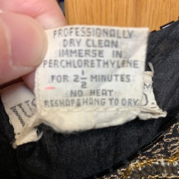 JUSTINE TODD vintage women’s black & gold silk sequin cocktail blouse / size S - Picture 3 of 5